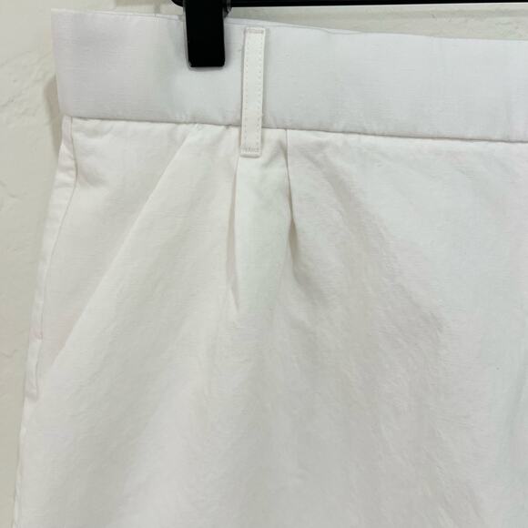 Zara White High Rise Linen Blend Pleated Bermuda Shorts Size XXL - Picture 3 of 6